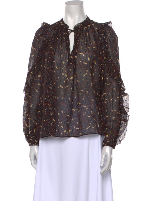 Ulla Johnson Silk Floral Print Blouse