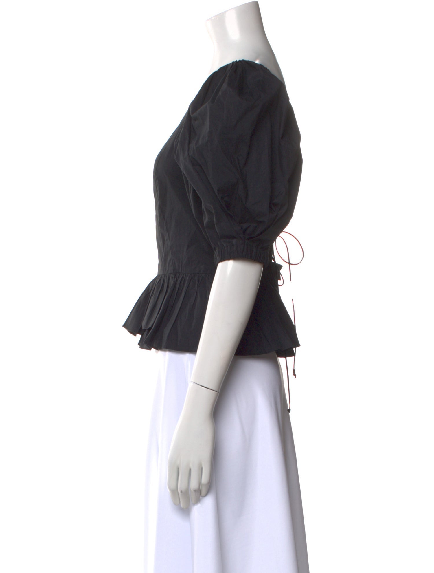 Ulla Johnson Square Neckline Short Sleeve Crop Top