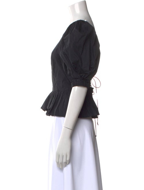 Ulla Johnson Square Neckline Short Sleeve Crop Top