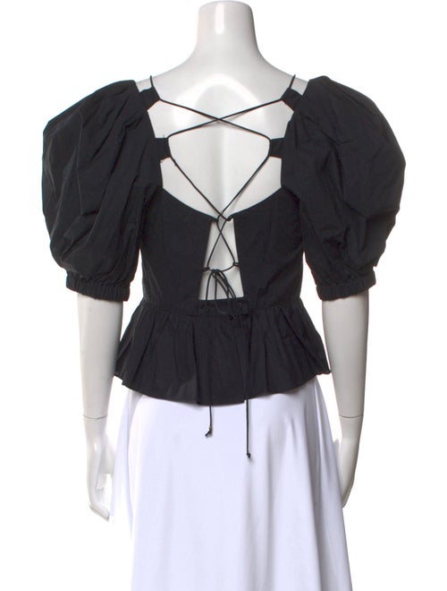 Ulla Johnson Square Neckline Short Sleeve Crop Top