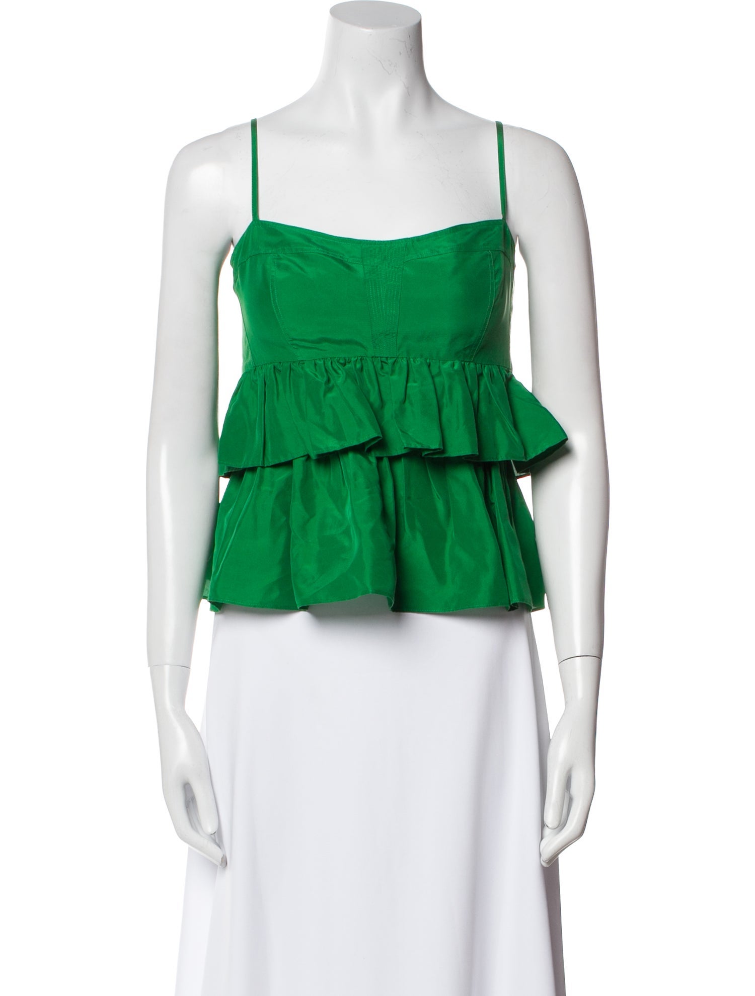Ulla Johnson Silk Square Neckline Crop Top