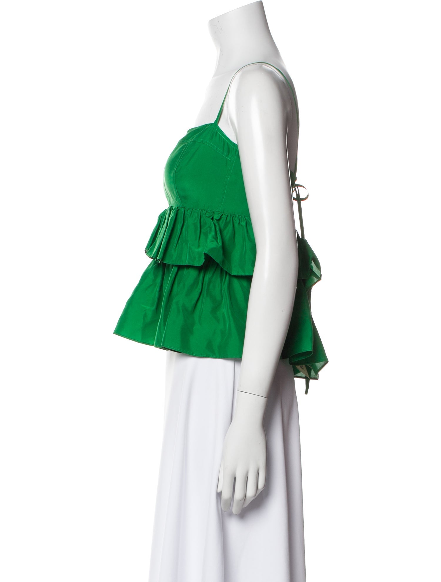 Ulla Johnson Silk Square Neckline Crop Top