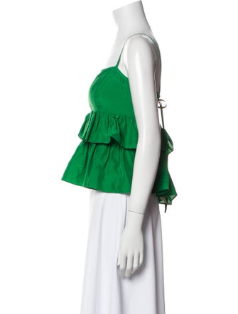 Ulla Johnson Silk Square Neckline Crop Top