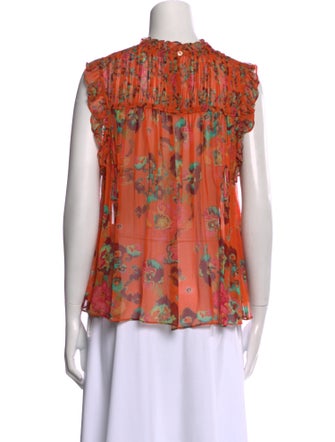 Ulla Johnson Silk Floral Print Blouse