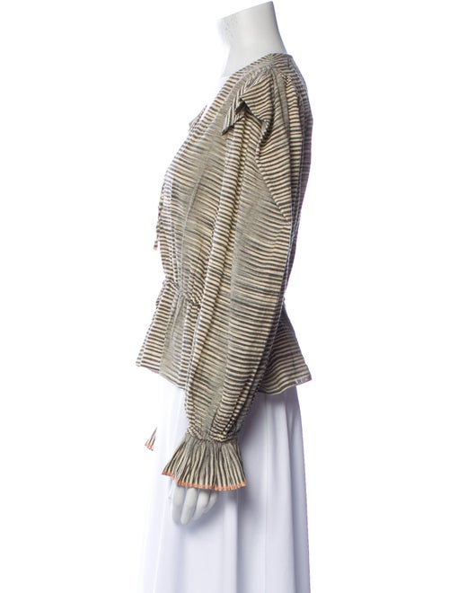 Ulla Johnson Striped V-Neck Blouse