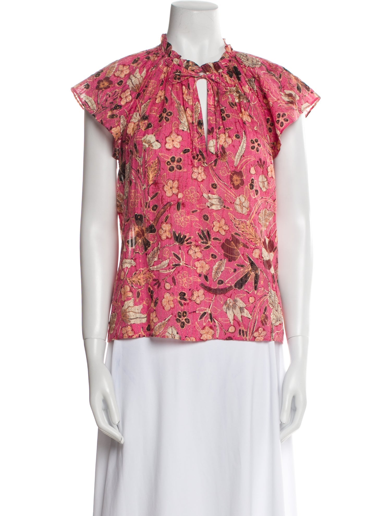 Ulla Johnson Floral Print Crew Neck Blouse