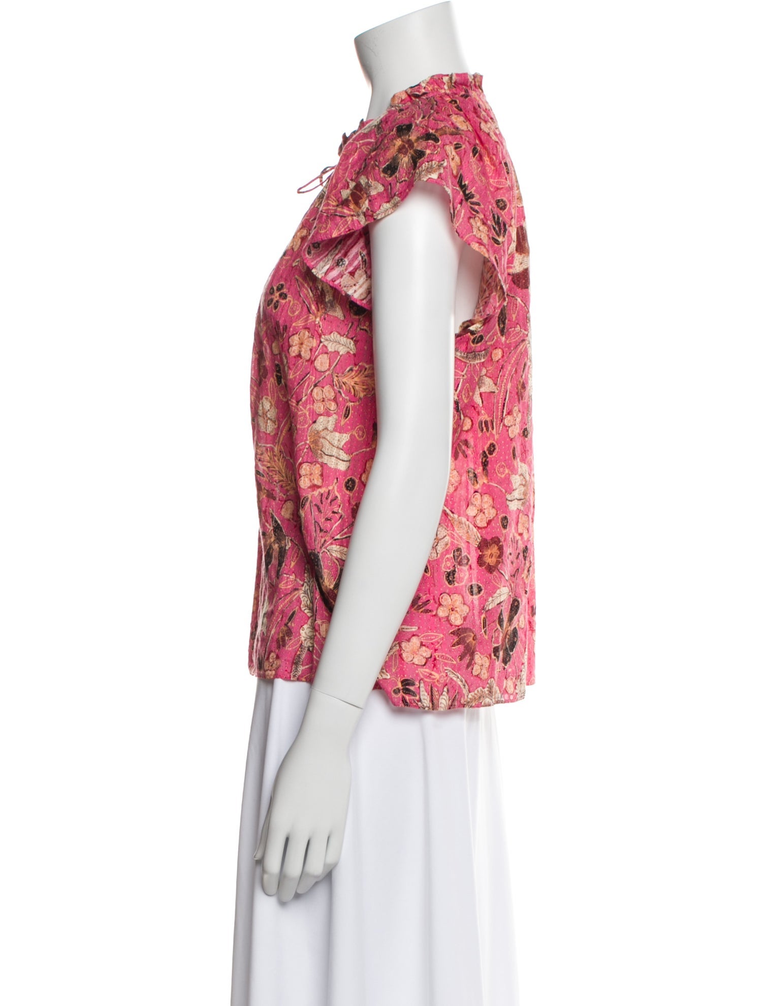 Ulla Johnson Floral Print Crew Neck Blouse