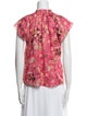 Ulla Johnson Floral Print Crew Neck Blouse