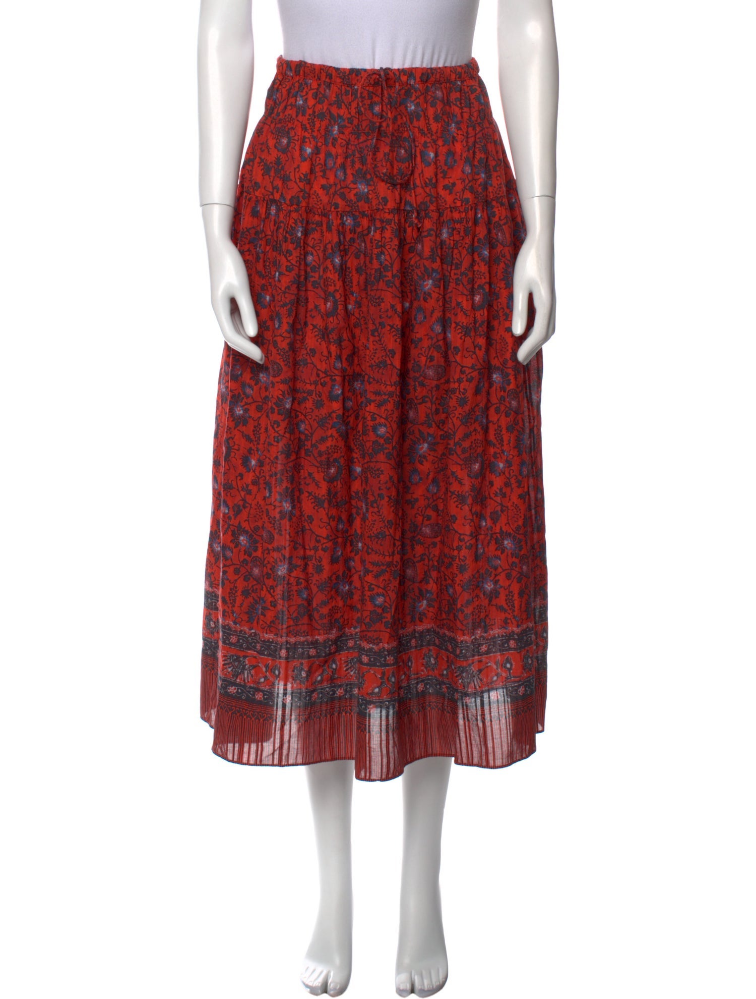 Ulla Johnson Floral Print Midi Length Skirt