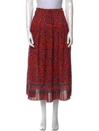 Ulla Johnson Floral Print Midi Length Skirt