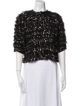 Ulla Johnson Silk Crew Neck Crop Top