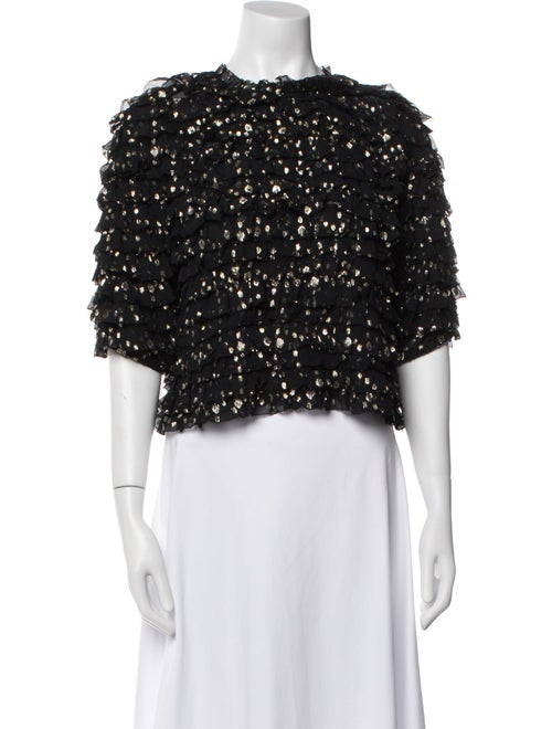 Ulla Johnson Silk Crew Neck Crop Top