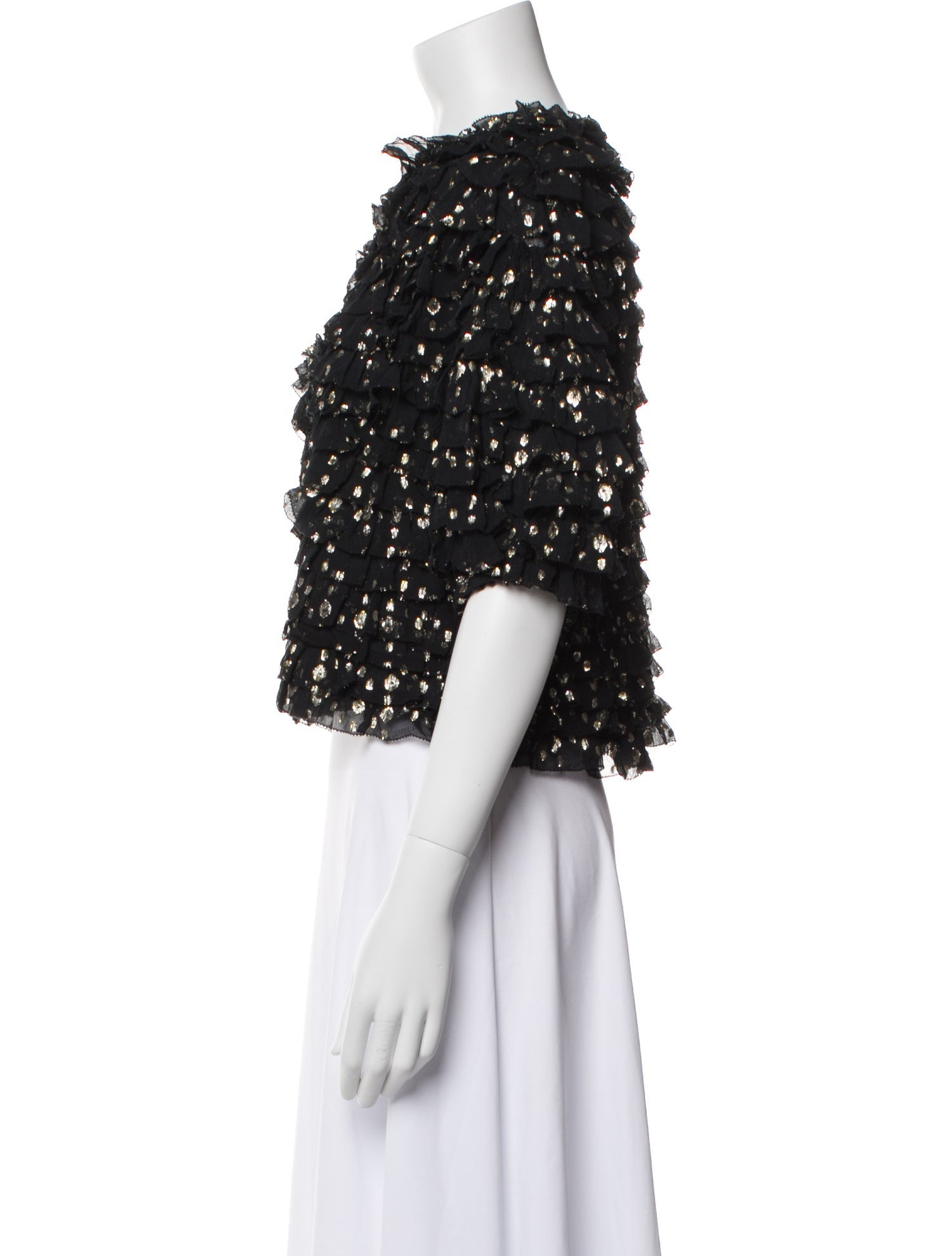 Ulla Johnson Silk Crew Neck Crop Top