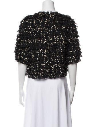 Ulla Johnson Silk Crew Neck Crop Top