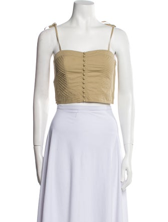 Ulla Johnson Square Neckline Sleeveless Crop Top