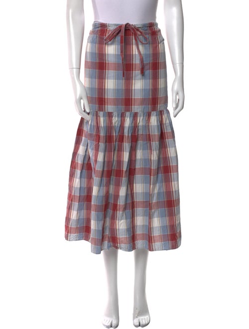 Ulla Johnson Plaid Print Midi Length Skirt