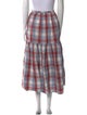Ulla Johnson Plaid Print Midi Length Skirt