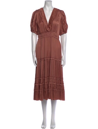 Ulla Johnson V-Neck Midi Length Dress