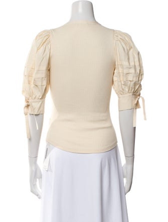 Ulla Johnson Mock Neck Three-Quarter Sleeve Blouse