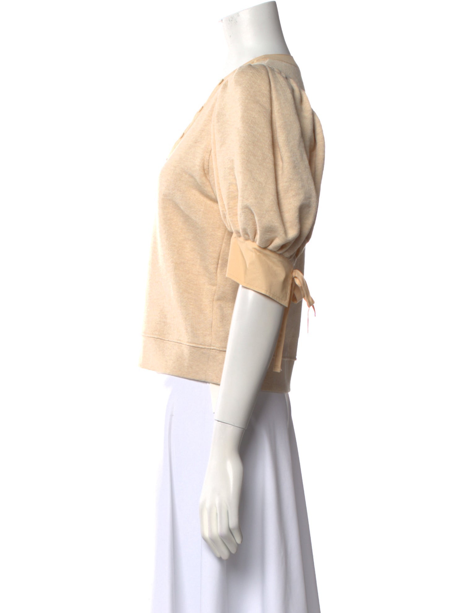 Ulla Johnson V-Neck Short Sleeve Crop Top