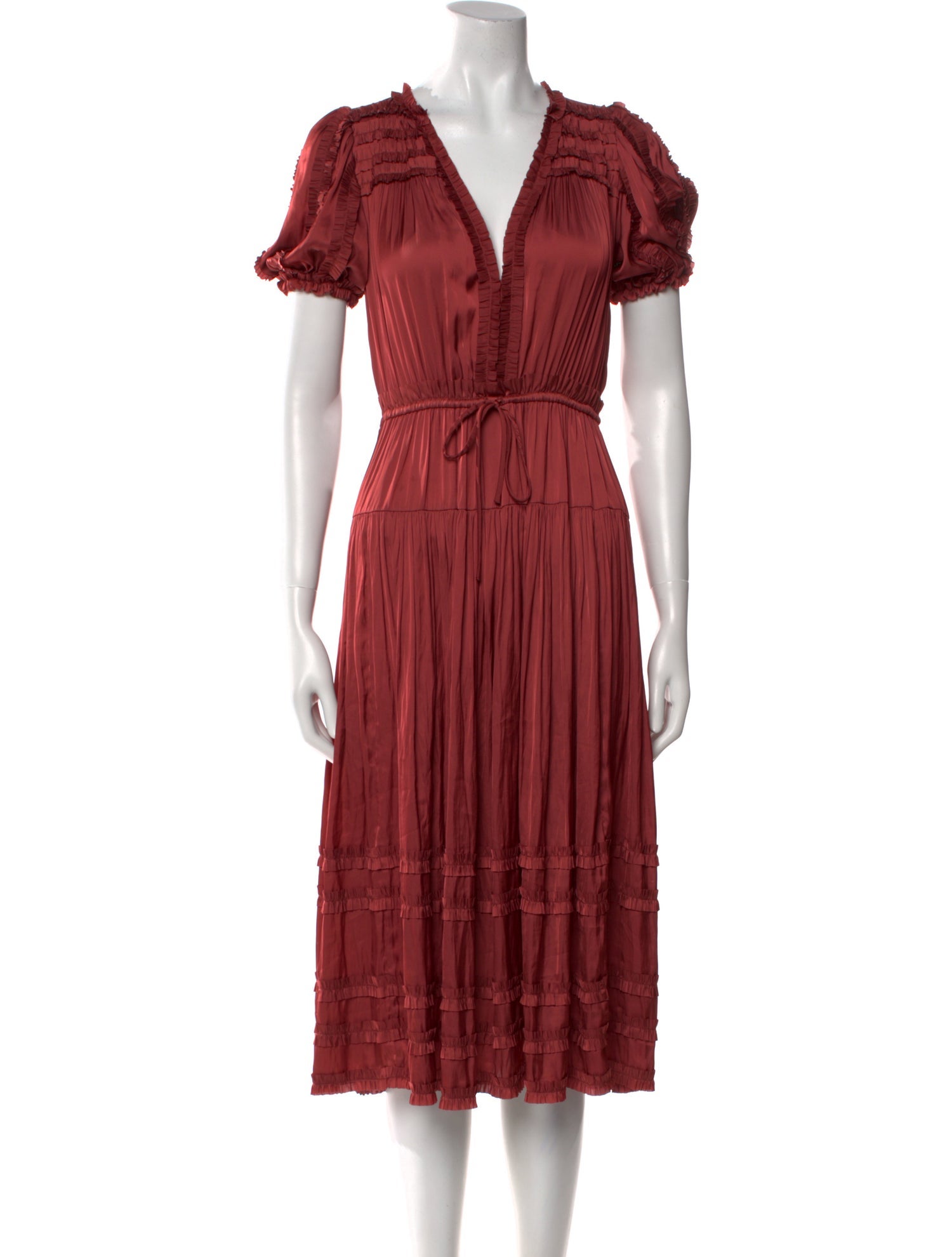 Ulla Johnson V-Neck Midi Length Dress