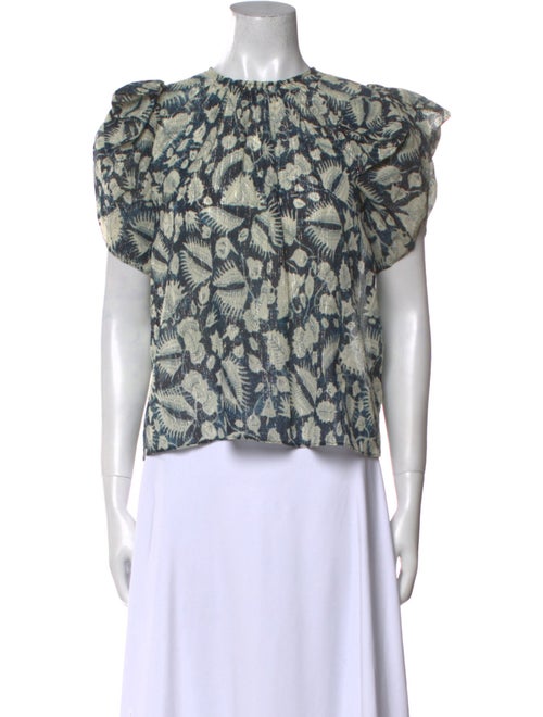Ulla Johnson Printed Crew Neck Blouse