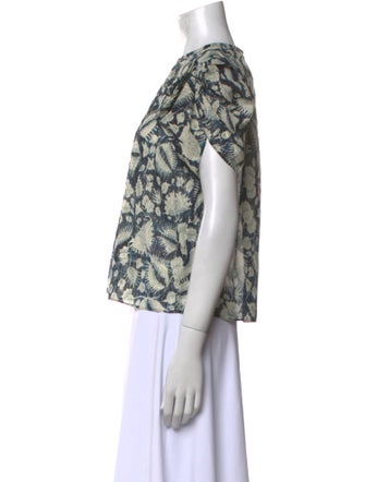 Ulla Johnson Printed Crew Neck Blouse