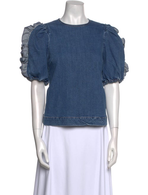 Ulla Johnson Crew Neck Short Sleeve Blouse