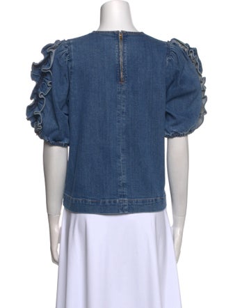 Ulla Johnson Crew Neck Short Sleeve Blouse