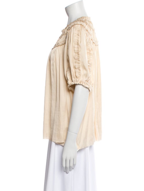 Ulla Johnson V-Neck Short Sleeve Blouse