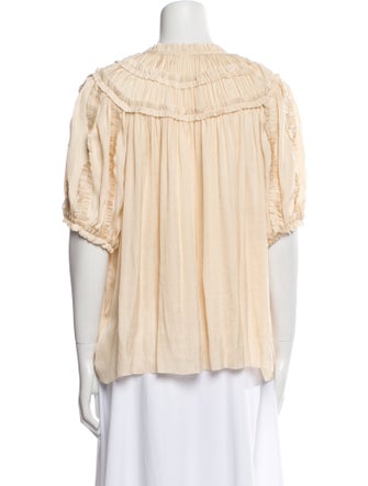 Ulla Johnson V-Neck Short Sleeve Blouse