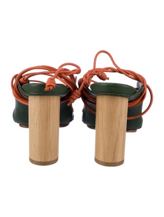 Ulla Johnson Leather Colorblock Pattern Slingback Sandals