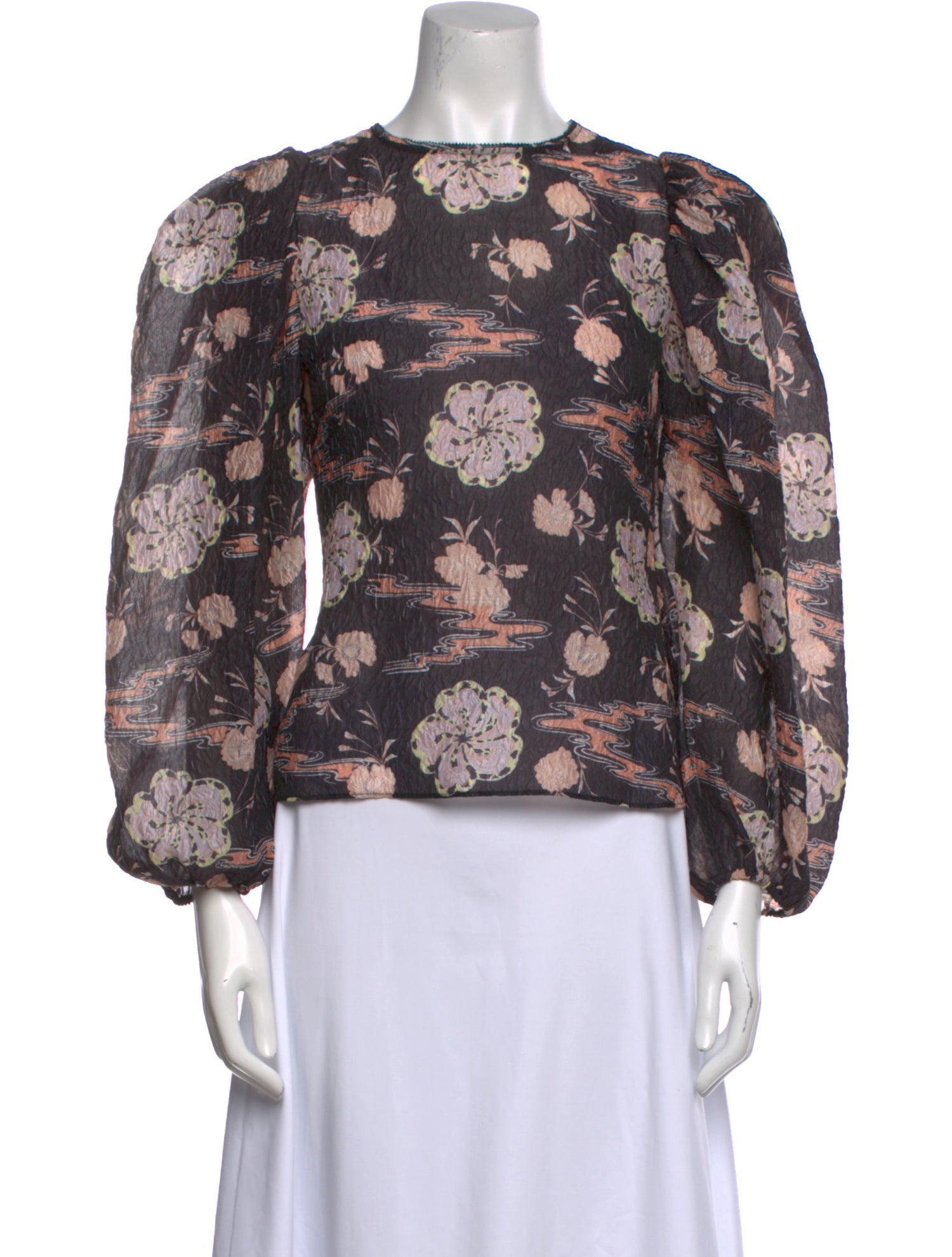 Ulla Johnson Floral Print Crew Neck Blouse