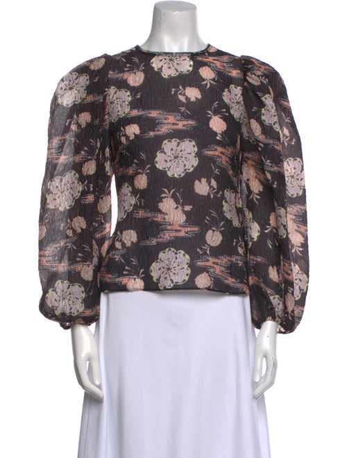 Ulla Johnson Floral Print Crew Neck Blouse
