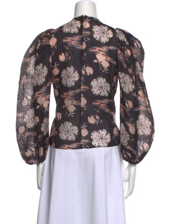 Ulla Johnson Floral Print Crew Neck Blouse