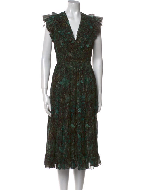 Ulla Johnson Floral Print Midi Length Dress