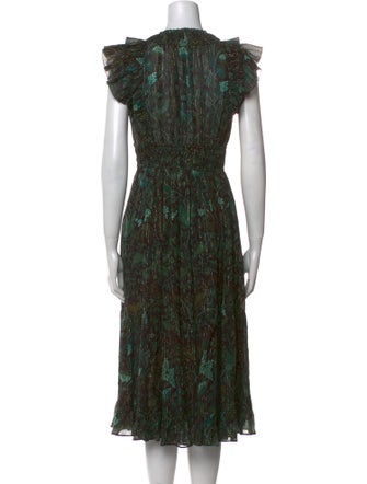 Ulla Johnson Floral Print Midi Length Dress