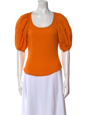 Ulla Johnson Scoop Neck Short Sleeve T-Shirt