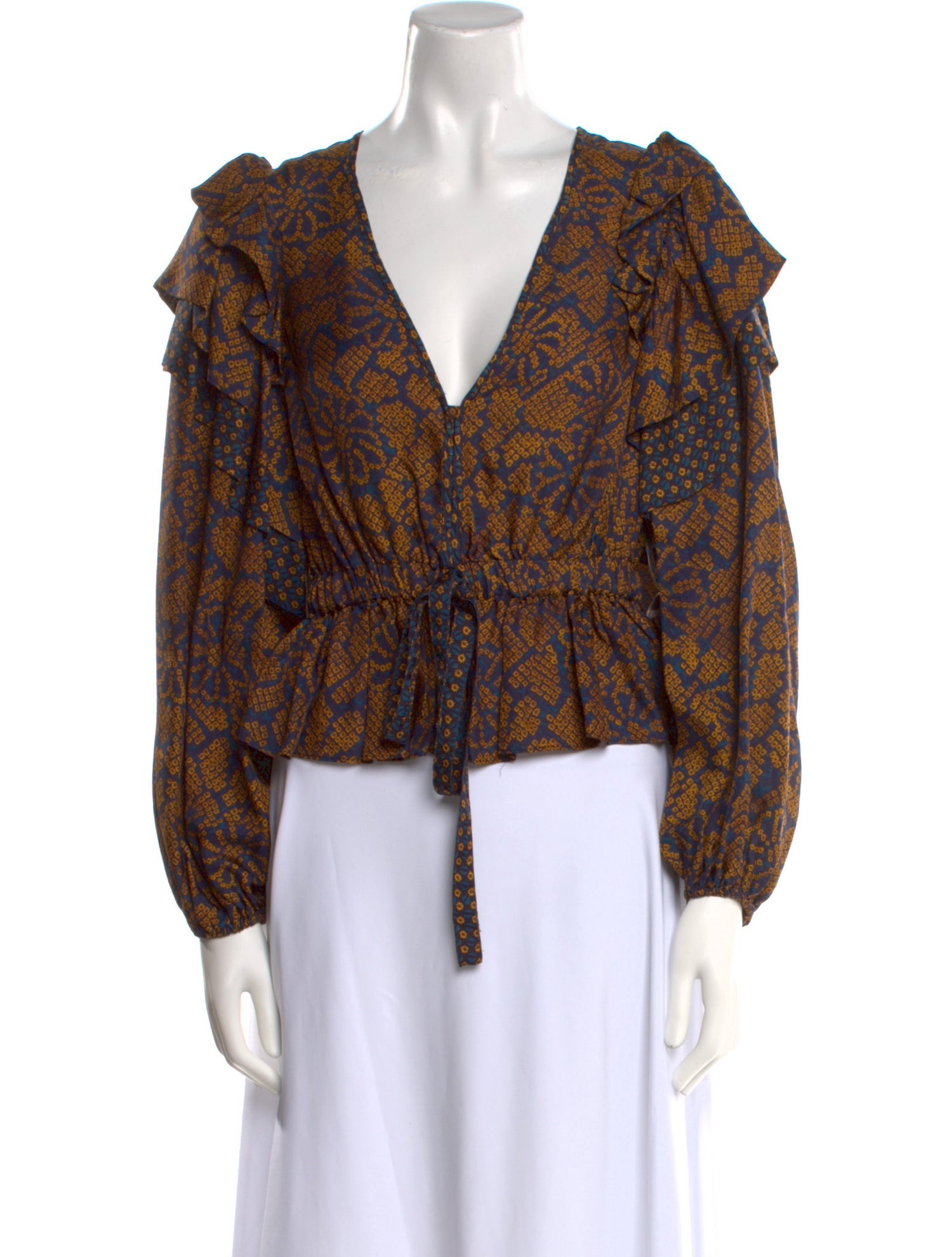 Ulla Johnson Floral Print V-Neck Blouse