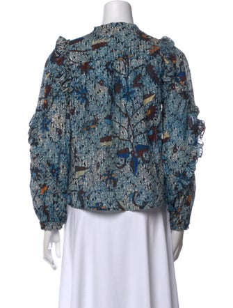 Ulla Johnson Printed Tie Neck Blouse