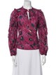 Ulla Johnson Floral Print Tie Neck Blouse