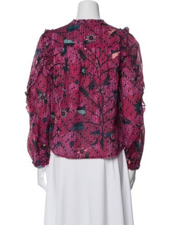 Ulla Johnson Floral Print Tie Neck Blouse