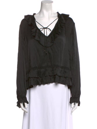 Ulla Johnson Silk V-Neck Blouse