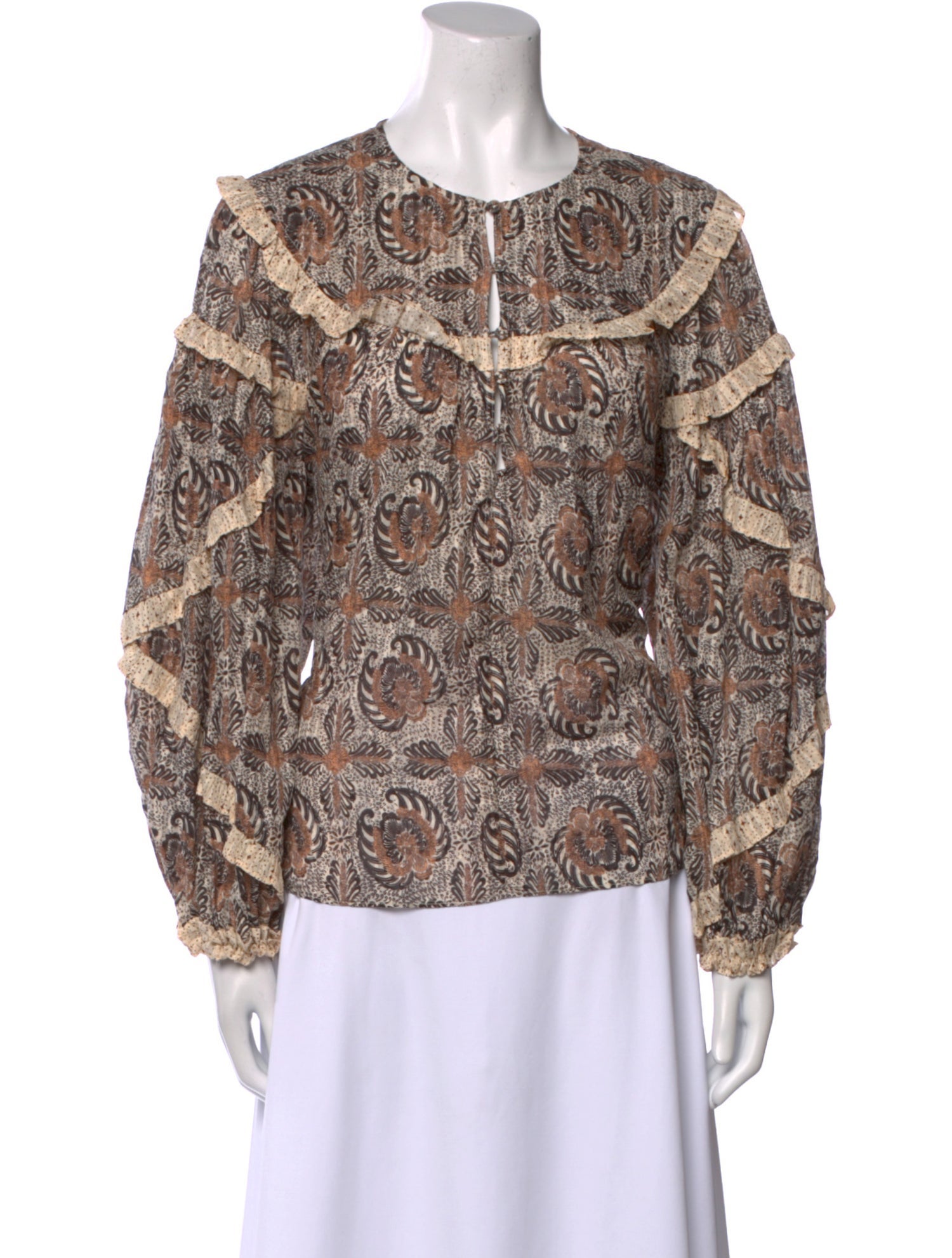 Ulla Johnson Paisley Print Crew Neck Blouse