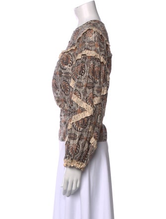 Ulla Johnson Paisley Print Crew Neck Blouse