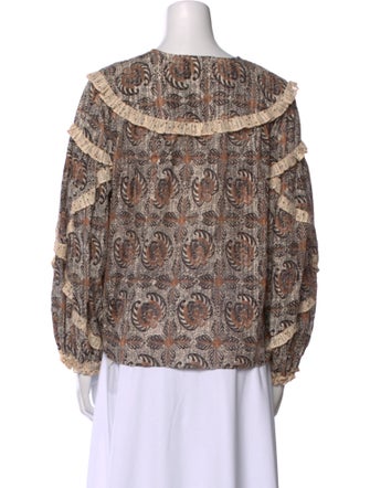 Ulla Johnson Paisley Print Crew Neck Blouse