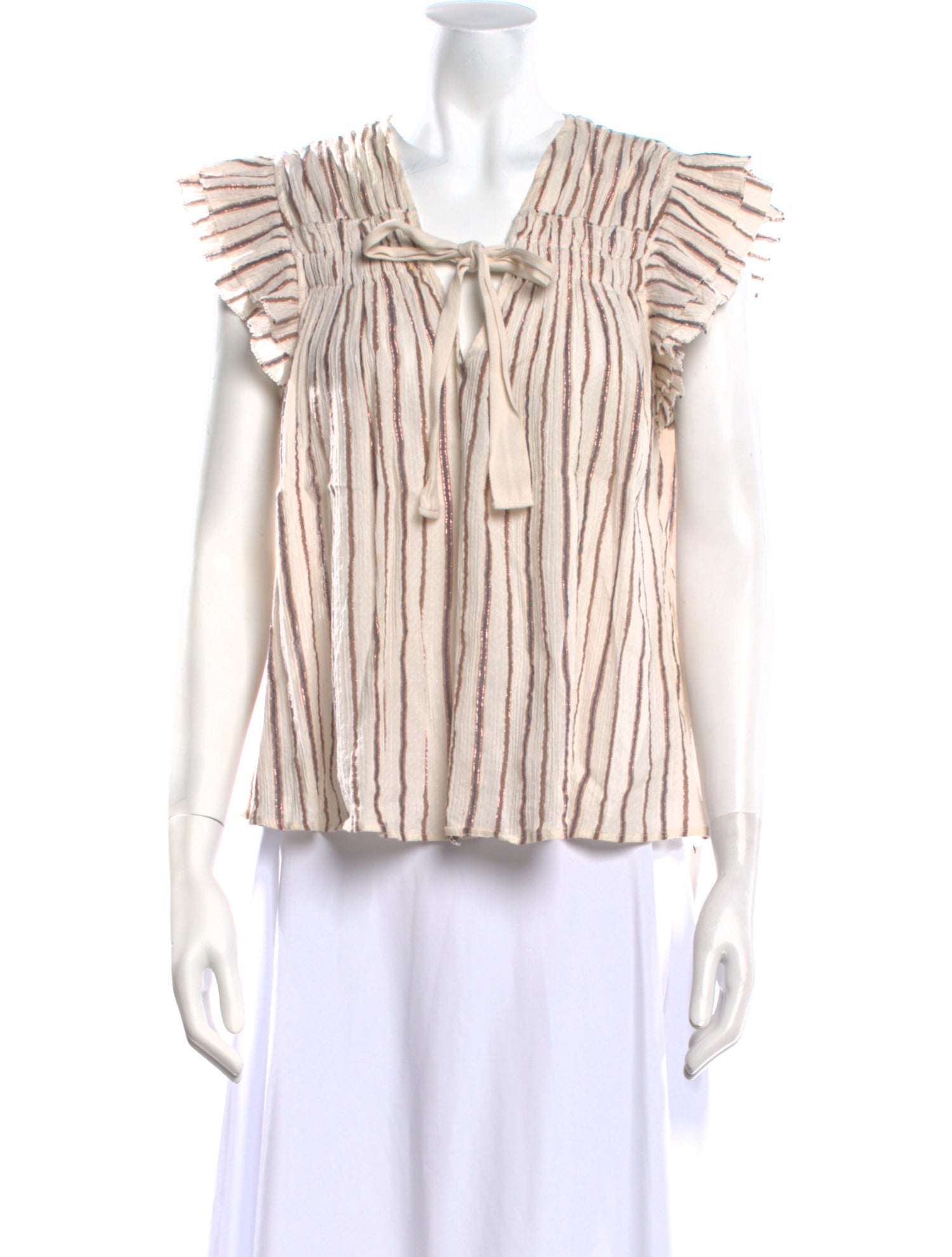 Ulla Johnson Striped Square Neckline Blouse
