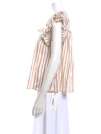 Ulla Johnson Striped Square Neckline Blouse