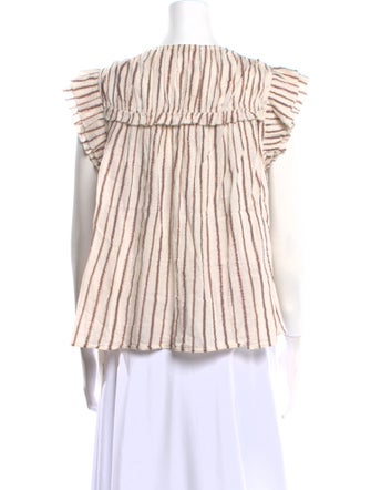 Ulla Johnson Striped Square Neckline Blouse
