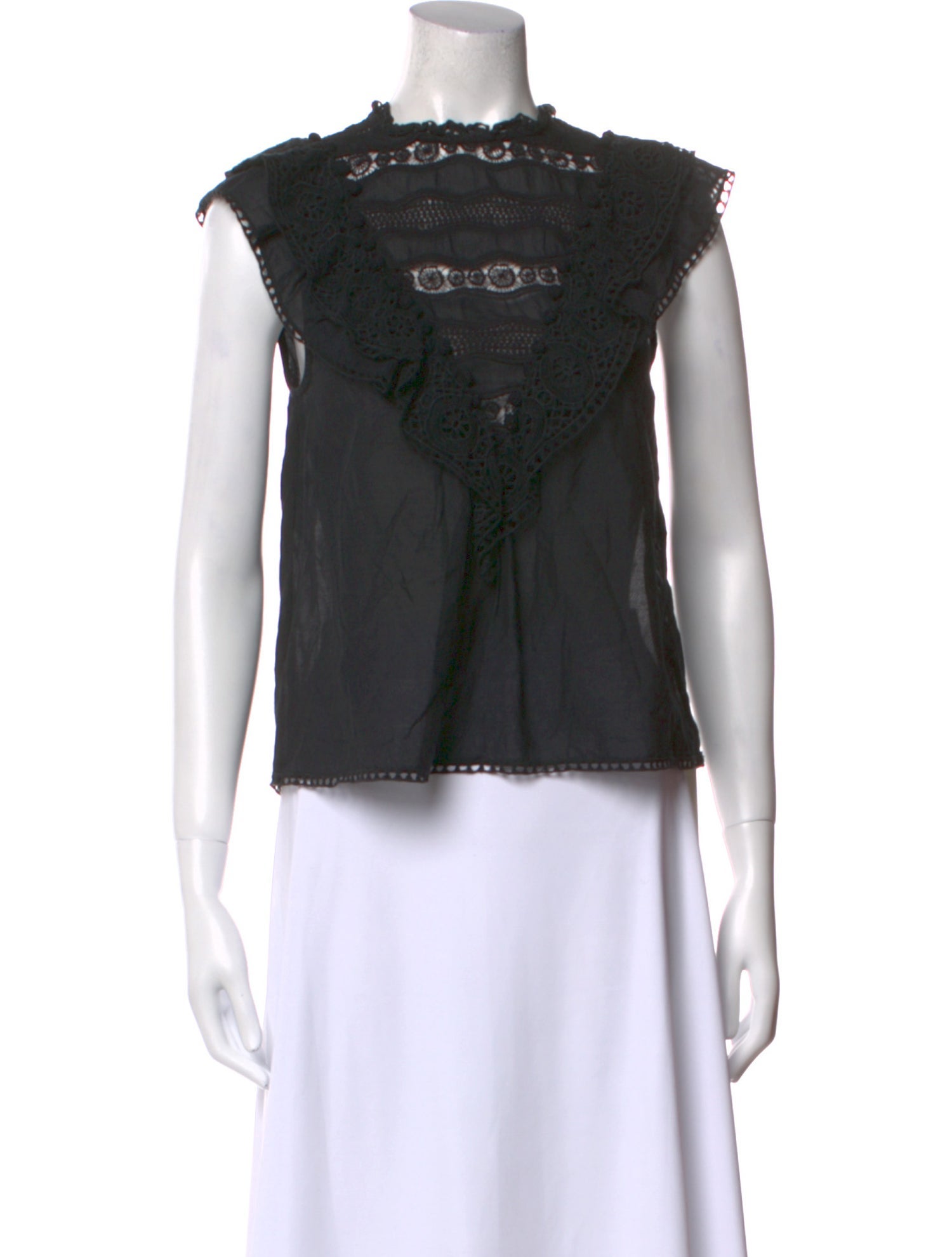 Ulla Johnson Mock Neck Short Sleeve Crop Top